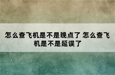 怎么查飞机是不是晚点了 怎么查飞机是不是延误了